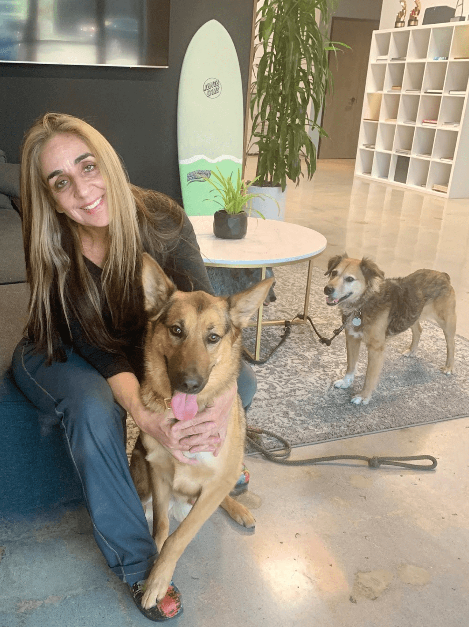 Canine Path Private Dog and Puppy Trainer Southern California Los Angeles Suzanne Mackay with 2 Fur Family Members